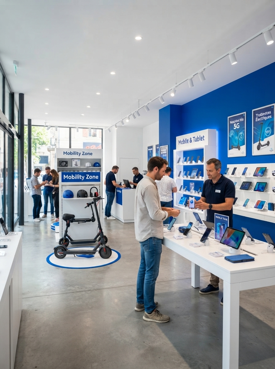 Boutique Hubside, espace mobilité et conseil client